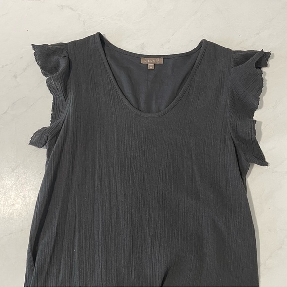 Lilla P Gray Ruffle Shoulder Sleeveless Midi Length Size XS - Picture 3 of 6